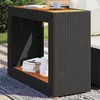 Image de vidaXL Vidaxl Table D'appoint De Jardin Dessus En Bois Noir 100x40x75 Cm