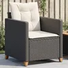 Image de vidaXL Vidaxl Chaise De Jardin Avec Coussins Noir Résine Tressée