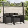Image de vidaXL Ensemble à manger de jardin coussins 2pcs noir résine tressée
