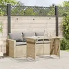 Image de vidaXL Vidaxl Ensemble À Manger De Jardin Et Coussins 2 Pcs Beige Poly Rotin