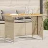 Image de Vidaxl Table De Jardin Avec Dessus En Bois Noir 110x68x70 Cm Rotin