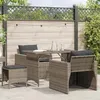 Image de vidaXL Salon de jardin 4 pcs avec coussins gris résine tressée366361