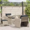 Image de vidaXL Salon de jardin 4 pcs avec coussins gris clair résine tressée366364