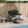 Image de vidaXL Vidaxl Transat Gris Et Gris Foncé Rattan Pe 157 X 55 X 92 Cm Transat