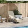 Image de vidaXL Vidaxl Lounge De Soleil Beige Et Crème Rotin Pe 157 X 55 X 92 Cm Pliable