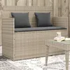 Image de vidaXL Vidaxl Banc De Jardin Avec Coussins Gris Clair Résine Tressée