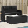 Image de Vidaxl Banc Inclinable De Jardin Avec Coussins Noir RÃ©sine TressÃ©e