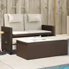 Image de Vidaxl Banc Inclinable De Jardin Avec Coussins Marron RÃ©sine TressÃ©e