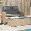 Image de Vidaxl Banc Inclinable De Jardin Avec Coussins Beige RÃ©sine TressÃ©e