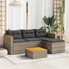 Image de vidaXL Salon de jardin avec coussins 3 pcs gris résine tressée365827
