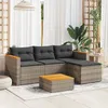 Image de Vidaxl Salon De Jardin Avec Coussins 3 Pcs Gris RÃ©sine TressÃ©e