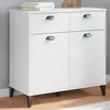 Image de vidaXL Buffet VIKEN blanc 80x40x80 cm bois d'ingénierie374935