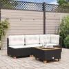 Image de vidaXL Vidaxl Table De Jardin Noir 55x55x36 Cm Résine Tressée Et Bois Acacia