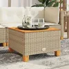 Image de vidaXL Table de jardin beige 55x55x36 cm résine tressée et bois acacia365910
