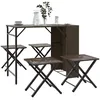 Image de Vidaxl Ensemble Ã Manger De Jardin 5 Pcs Pliable Marron RÃ©sine TressÃ©e