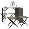 Image de Vidaxl Ensemble Ã Manger De Jardin 5 Pcs Pliable Gris RÃ©sine TressÃ©e