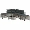 Image de vidaXL Salon de jardin d'angle avec coussins 3 pcs gris résine tressée365446