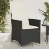 Image de vidaXL Chaise inclinable de jardin avec coussins noir résine tressée365638