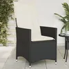 Image de vidaXL Vidaxl Chaise Inclinable De Jardin Avec Coussins Noir Résine Tressée