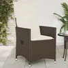 Image de vidaXL Vidaxl Chaise Inclinable De Jardin Avec Coussins Marron Résine Tressée