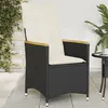 Image de vidaXL Chaise inclinable de jardin avec coussins noir résine tressée365643