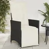 Image de vidaXL Chaise inclinable de jardin avec coussins noir résine tressée