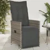 Image de vidaXL Chaise inclinable de jardin avec coussins gris résine tressée365661