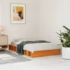 Image de vidaXL Cadre de lit sans matelas cire marron 75x190 cm bois pin massif
