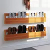Image de vidaXL Étagères à chaussures murales 2 pcs cire marron 110x8,5x23,5 cm844490