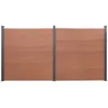 Image de vidaXL Ensemble de panneaux de clôture marron 353x186 cm WPC