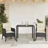 Image de vidaXL Ensemble à manger de jardin avec coussins 3 pcs Noir