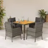 Image de vidaXL Ensemble à manger de jardin 5 pcs avec coussins Gris