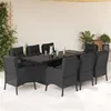 Image de vidaXL Ensemble à manger de jardin 9pcs coussins noir résine tressée