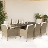 Image de vidaXL Vidaxl Ensemble À Manger De Jardin Et Coussins 9 Pcs Beige Poly Rotin