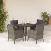 Image de Vidaxl Ensemble Ã Manger De Jardin 5 Pcs Coussins Gris RÃ©sine TressÃ©e