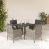 Image de Vidaxl Ensemble Ã Manger De Jardin Et Coussins 5 Pcs Gris Clair Rotin