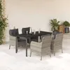 Image de Vidaxl Ensemble Ã Manger De Jardin Et Coussins 5 Pcs Gris Clair Rotin