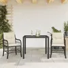 Image de vidaXL Ensemble de bistro 3 pcs avec coussins noir résine tressée