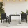 Image de vidaXL Ensemble de bistro 3 pcs avec coussins noir résine tressée