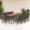 Image de vidaXL Ensemble à manger de jardin 9 pcs avec coussins Gris
