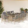 Image de vidaXL Vidaxl Ensemble À Manger De Jardin Et Coussins 9 Pcs Mélange Beige