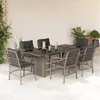 Image de vidaXL Ensemble à manger de jardin et coussins 7 pcs gris clair rotin