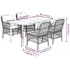Image de Vidaxl Ensemble Ã Manger De Jardin Coussins 5pcs Noir RÃ©sine TressÃ©e