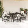 Image de Vidaxl Ensemble Ã Manger De Jardin Coussins 7pcs Noir RÃ©sine TressÃ©e