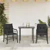 Image de vidaXL Ensemble de bistro 3 pcs avec coussins noir résine tressée