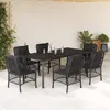 Image de Vidaxl Ensemble Ã Manger De Jardin Coussins 7pcs Noir RÃ©sine TressÃ©e