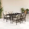 Image de vidaXL Ensemble à manger de jardin 5 pcs et coussins marron poly rotin