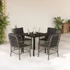 Image de Vidaxl Ensemble Ã Manger De Jardin 5 Pcs Coussins Gris RÃ©sine TressÃ©e