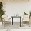 Image de vidaXL Ensemble de bistro 3 pcs avec coussins beige résine tressée