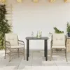 Image de vidaXL Ensemble de bistro 3 pcs avec coussins beige résine tressée